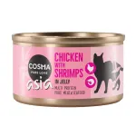 Kassitoit Cosma Asia želatiiniga, 24 x 85 g &ndash; kana ja krevetid