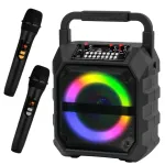 Bluetooth karaoke-k&otilde;lar kahe juhtmevaba mikrofoniga