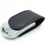Metallist USB-m&auml;lupulk nahkkattega, 16 GB, USB 2.0, graveeringuga