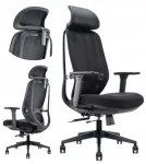 Kontoritool NOBRIUM, must, ergonoomiline, v&otilde;rgukattega