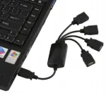 USB hub, 4 porti, kaabliga, must