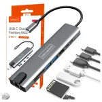 USB-C 9in1 jaotus: HDMI, RJ45 Ethernet, SD-kaardilugeja, sobib MacBook M1/M2/M3-ga