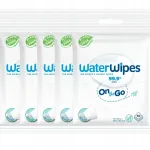 WaterWipes ON THE GO niisked salvr&auml;tid 5x10 tk, 99,9% vett BIO