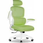 Ergonoomiline kontoritool reguleeritava peatoega, roheline, 150 kg