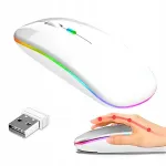 Juhtmevaba optiline hiir RGB-valgustusega, vaikne, BT