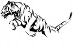 Kleebis autole, s&uuml;learvutile v&otilde;i kohvrile JUMPING TIGER, 14 x 27,5 cm, taustata