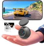 Autokaamera 2K MINI 360&deg; WIFI h&auml;&auml;ljuhtimisega