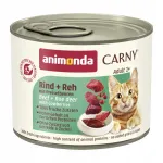 Animonda Carny Adult m&auml;rg kassi toit 200 g, veiseliha, metsloomaliha, mustikad