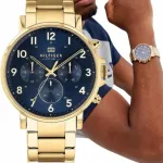 Meeste k&auml;ekell Tommy Hilfiger Daniel 1710384 kuldne k&auml;ev&otilde;rul