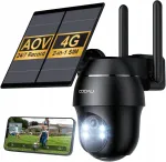 V&auml;listingimuste kaamera COOAU 4G SIM, 2K UHD, 360&deg; PTZ, p&auml;ikesepatarei, 10000mAh