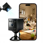 Mini salakaamera WiFi, 1080P, 2 Mpx, IR &ouml;&ouml;n&auml;gemine, liikumisandur, akuga