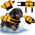 Lemmikloomade p&auml;&auml;stevest 53 cm, kollane, helkuriga, 4&ndash;7 kg koertele, suurus S