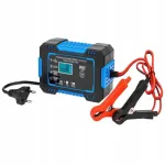 Automaatne aku laadija Compact Blue 12V 6A LCD-ekraaniga, mudel 61413