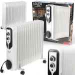 Elektriline &otilde;liradiaator OILER, 2500 W, 15 sektsiooni, ratastega, termostaadiga