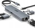 USB-C jaotus ACER 6-in-1 HDMI 4K, Ethernet, PD 100W, MacBook &uuml;hilduv