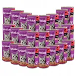 WHISKAS 1+ niiske kassitoit veiselihaga kastmes, 24x400 g konservi