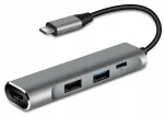 USB-C jagaja 4-in-1: HDMI, 2x USB 3.0, Power Delivery, Thunderbolt, sobib MacBook M1-le