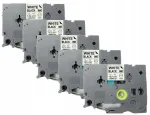 5 tk komplekt Puty TZ2-231 12 mm lintidest, valge, sobib BROTHER TZ-231 TZe-231