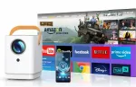 LED projektor Surewheel Q3, WiFi, Full HD, Android TV, 180C, 4K