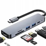 USB-C adapter HDMI, USB, USB-C ja DEX kaardilugejaga