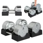 Reguleeritavate hantlite komplekt 2 x 41,5 kg, h&otilde;bedased, kaal reguleeritav 1,5 kg kaupa