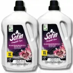 Sofin Black XL vedel pesuvahend mustadele ja v&auml;rvilistele r&otilde;ivastele, 2,5 l x 2 (100 pesukorda)