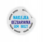 L&auml;bipaistvad &uuml;mmargused kleepsud logoga, 5 cm, 90 tk