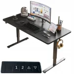 Elektriliselt reguleeritav must kirjutuslaud MODERN, 120 cm, k&otilde;rgus 72&ndash;118 cm