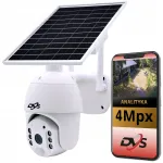 V&auml;lisa p&auml;ikeseenergia kaamera DVS, p&ouml;&ouml;ratav, traadita, 4G GSM, 4 MP, valge