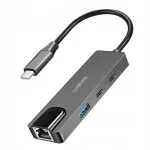 USB-C v&otilde;rguadapter LogiLink, 3 USB pesa, RJ45, Thunderbolt, Ethernet 2.5Gbps