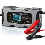 Aku laadija Qoltec 12V 10A LCD-ekraaniga, sobib LiFePO4, AGM, GEL, REPAIR akudele
