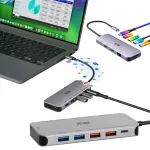 Kaheastmeline dokiplaat kahe monitori jaoks HDMI ja USB-C graafika laiendusega