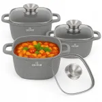 ZILNER ZL-7077 6-osaline marmorviimistlusega pottide komplekt induktsioonile ja gaasipliidile sobiv