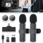 Juhtmevaba mikrofonikomplekt USB-C &uuml;hendusega, 2 klambriga mikrofoni