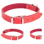 Nahast koera kaelarihm Dingo, punane, 4 x 59&ndash;75 cm, PREMIUM