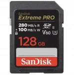 Sandisk SDXC 128 GB EXTREME PRO 280MB/s C10 UHS-II V60 m&auml;lukaart