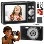 Laste digitaalkaamera HD 56MP must 32GB kaardiga