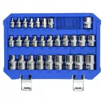 V&otilde;tmeotste komplekt E-TORX 28 osa 1/4" E4-E11 3/8" E4-E20 1/2" E10-E24