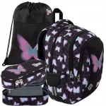 Koolikomplekt Pastel Butterfly: koolikott ja pliiatsitasku