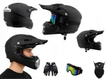 Motokrossi kiiver XL (58-59 cm), must, ABS