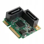 Mini PCIe - SATA 3.0 laienduskaart, 2 porti, 6 Gb/s