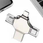 USB m&auml;lupulk OTG 256GB, USB, Micro USB, Type-C, Lightning, h&otilde;bedane