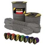 Paracord n&ouml;&ouml;r EDCX 4,4 mm, v&auml;ga helkuriga, Black Snake 50/50, 50 m