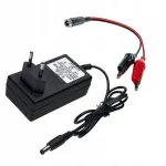 12V 2A laadimiskomplekt LED, pistiku ja krokodilladapteriga