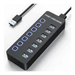 USB 3.0 jagaja, 7 pesa, CQT-3030, 5Gbps, kiirlaadimisega