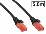 V&otilde;rgukaabel Cat.6 UTP RJ45-RJ45, 5 m, must, AWG26, vask