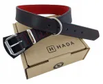 Nahast koera kaelarihm HADA, must, 3,5 cm, XL