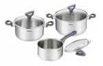 TEFAL Daily Cook roostevabast terasest potikomplekt klaasist kaantega, sobib induktsioonile