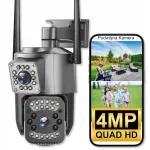 V&auml;liskaabel IP-valvekaamera kahe objektiiviga, WiFi, 4 MP, 2K, must