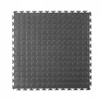 PVC p&otilde;randaplaadid garaažile ECO T LOCK COIN, 498x498x6,5 mm, hallid